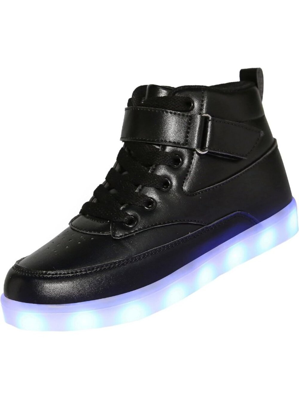 Kids LED Light-Up High-Top Sneakers - USB Charging, Flashing Shoes for Boys